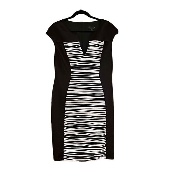 CONNECTED APPAREL Texture Striped Sheath Dress Size 16 - Picture 2 of 6